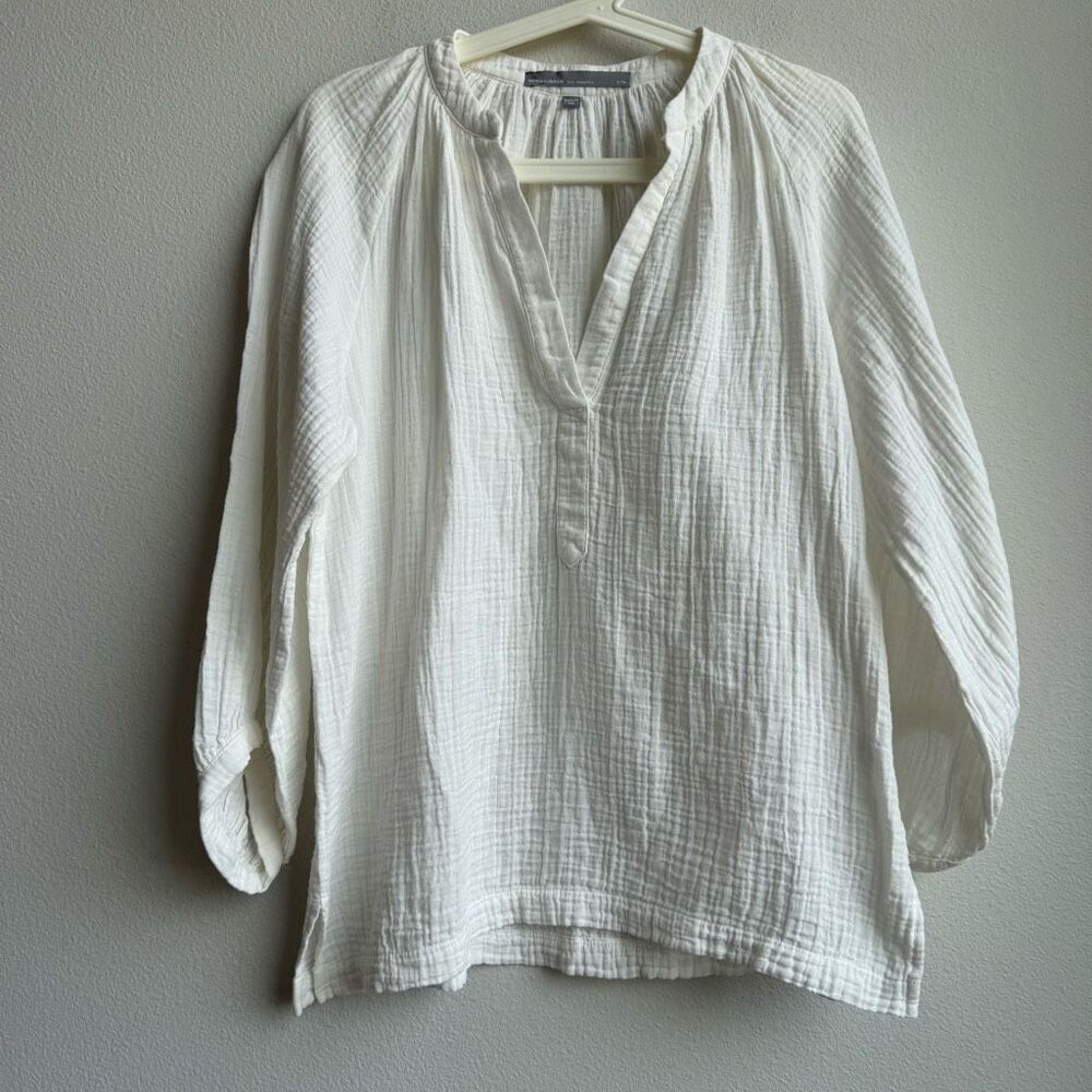 Ocean + Main Los Angeles USA Made Gauze Blouse Size S/M 100% Cotton Sustainable